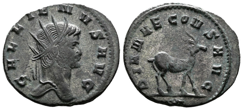 Gallien, 253-268. Silvered Bronze Antoninianus (21.5 mm, 2.33 g.). Rome mint, AD...