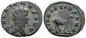 Gallien, 253-268. Silvered Bronze Antoninianus (21.5 mm, 2.33 g.). Rome mint, AD 267-268. GALLIENVS AVG, radiate head of Gallienus to right. Rev. DIAN...