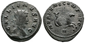 Gallien, 253-268. Bronze Antoninianus (21.2 mm, 3.09 g.). Rome mint, AD 267-268. GALLIENVS AVG, radiate head of Gallienus to right. Rev: NEPTVNO CONS ...