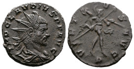 Claudius II, 268-270. Bronze Antoninianus (18.2 mm, 3.23 g.), Rome mint, 1st officina. IMP CLAVDIVS P F AVG, radiate, draped and cuirassed bust of Cla...