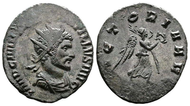 Quintillus, 270. Silvered Bronze Antoninianus (19.7 mm, 3.24 g.), Rome mint, AD ...