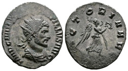 Quintillus, 270. Silvered Bronze Antoninianus (19.7 mm, 3.24 g.), Rome mint, AD 270. IMP C M AVR [CL QVIN]TILLVS AVG, radiate, draped and cuirassed bu...