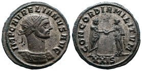 Aurelian, 270-275. Silvered Bronze Antoninianus (22.7 mm, 4.17 g.), Siscia mint, AD 274. IMP C AVRELIANVS AVG, radiate and cuirassed bust of Aurelian ...