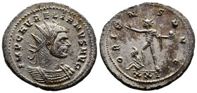 Aurelian, 270-275. Silvered Bronze Antoninianus (24.1 mm, 4.61 g.), Cyzicus mint, spring – end 274 AD. IMP C AVRELIANVS AVG, radiate and cuirassed bus...