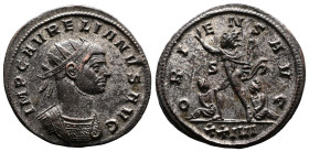 Aurelian, 270-275. Silvered Bronze Antoninianus (22.2 mm, 4.25 g.), Siscia mint, 8th issue, summer 274 AD. IMP C AVRELIANVS AVG, radiate and cuirassed...