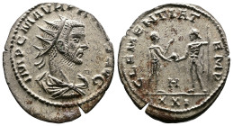 Probus, 276-282. Silvered Bronze Antoninianus (21.4 mm, 2.80 g.), Antioch mint, struck AD 277. IMP C M AVR PROBVS AVG, radiate, draped and cuirassed b...