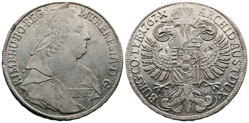 Maria Theresia, 1740-1780. AR Taler 1767 (41 mm, 28,00 g.), Wien (Vienna). M•THE...