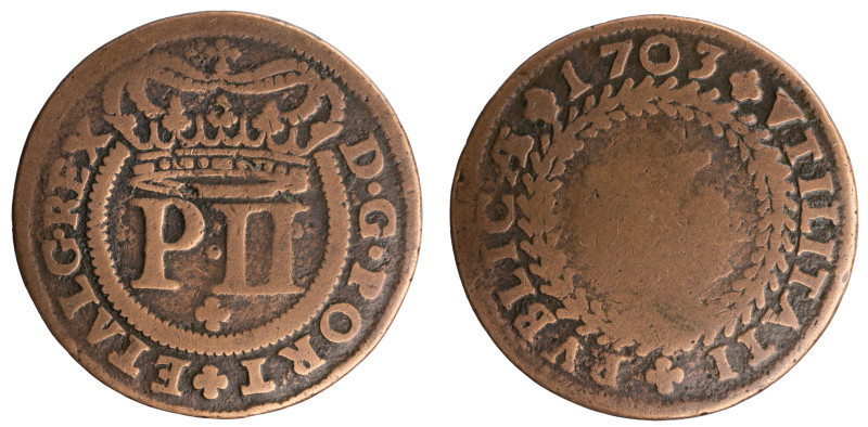 D.Pedro II - X Réis 1703, Grinalda Invertida
D.Pedro II - X Réis 1703, Grinalda...
