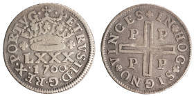 D.Pedro II - Tostão 1700 Porto
D.Pedro II - Tostão 1700 Porto, MBC, A.G:46.08, 2,99gr