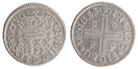 D.Pedro II - Tostão 1693 Porto
D.Pedro II - Tostão 1693 Porto, MBC, A.G:47.04, 3,15gr
