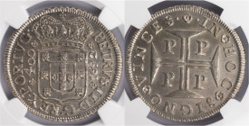 D.Pedro II - Cruzado (400 Réis) 1692 Porto
D.Pedro II - Cruzado (400 Réis) 1692 Porto, NGC MS 62, Excelente Estado de Conservação, 54,15gr