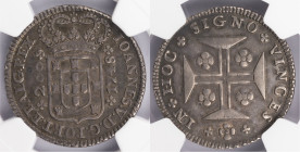 D.João V - 12 Vinténs (200 Réis) 1748, Coroa Arcos Simples
D.João V - 12 Vinténs (200 Réis) 1748, Coroa Arcos Simples, NGC AU55, A.G:76.02, 45,89gr...