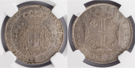 D.João VI - 12 Vinténs (200 Réis) 1818
D.João VI - 12 Vinténs (200 Réis) 1818, NGC MS64, Excelente Estado de Conservação, Coroa Baixa, A.G:11.01, 46,...