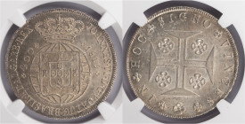 D.João VI - Cruzado (400 Réis) 1819 Coroa Baixa
D.João VI - Cruzado (400 Réis) 1819 Coroa Baixa, NGC MS63, Excelente Estado de Conservação, A.G:12.02...