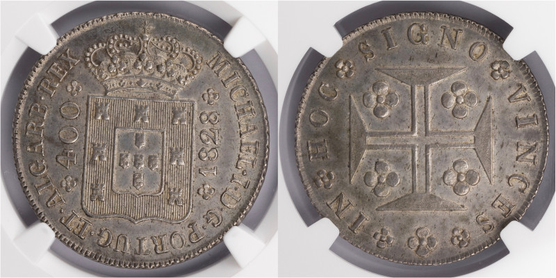 D.Miguel I - Cruzado (400 Réis) 1828
D.Miguel I - Cruzado (400 Réis) 1828, NGC ...