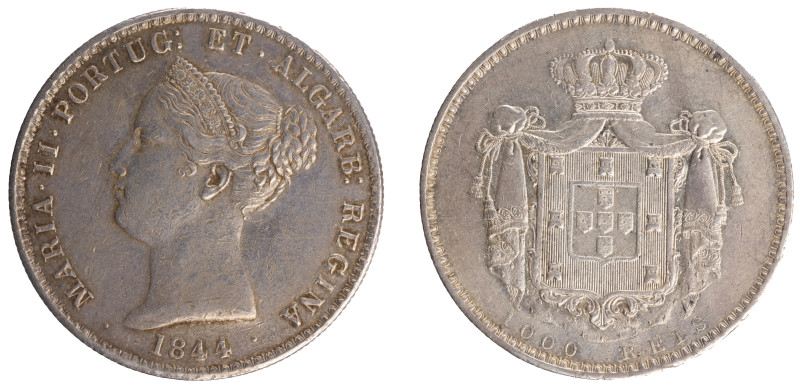 D.Maria II - 1000 Réis 1844
D.Maria II - 1000 Réis 1844, MBC, A.G:40.04, 29,61g...