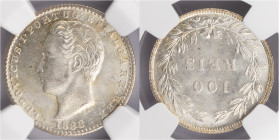 D.Luis I - 100 Réis 1888
D.Luis I - 100 Réis 1888, NGC MS65, Excelente Estado de Conservação, A.G:09.22