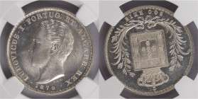 D.Luis I - 500 Réis 1879
D.Luis I - 500 Réis 1879, NGC MS63+, Quase Proof-Like, Excelente Estado de Conservação, A.G:12.16