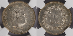 D.Carlos I - 200 Réis 1891
D.Carlos I - 200 Réis 1891, NGC MS64, Excelente Estado de Conservação, A.G:08.01