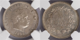 D.Carlos I - 200 Réis 1893/2, Data emendada
D.Carlos I - 200 Réis 1893/2, Data emendada, NGC MS63, A.G:08.05