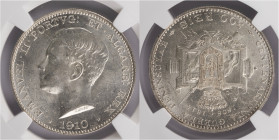 D.Manuel II - 500 Réis 1910 Guerra Peninsular
D.Manuel II - 500 Réis 1910 Guerra Peninsular, NGC MS63, Rara Neste Estado de Conservação, A.G:06.01...