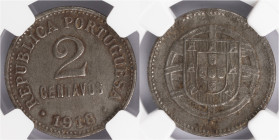 República Portuguesa - 2 Centavos 1918 Ferro
República Portuguesa - 2 Centavos 1918 Ferro, NGC AU Details, Enviromental Damage, A.G:02.01
