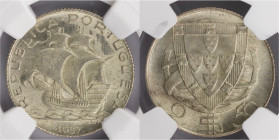 República Portuguesa - 2$50 1937
República Portuguesa - 2$50 1937, NGC MS65, Excelente Estado de Conservação, A.G:30.03