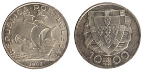 República Portuguesa - 10$00 1937
República Portuguesa - 10$00 1937, NGC UNC Details OBV Cleaned, A.G:43.04