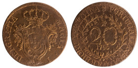Açores - D.Maria I 20 Réis 1790
Açores - D.Maria I 20 Réis 1790, MBC+, Limpa, A.G:03.04, 9,44gr