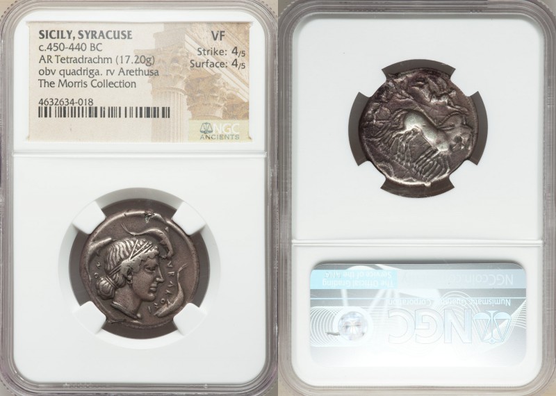 SICILY. Syracuse. Second Democracy (ca. 466-405 BC). AR tetradrachm (25mm, 17.20...