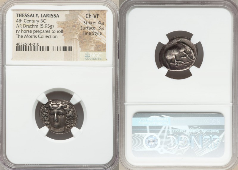 THESSALY. Larissa. Ca. 356-342 BC. AR drachm (20mm, 5.95 gm, 5h). NGC Choice VF ...
