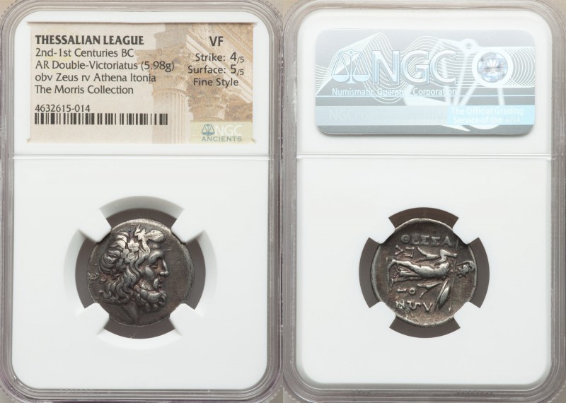 THESSALY. Thessalian League. 2nd-1st centuries BC. AR double victoriatus or stat...