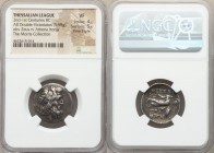 THESSALY. Thessalian League. 2nd-1st centuries BC. AR double victoriatus or stater (22mm, 5.98 gm, 3h). NGC VF 4/5 - 5/5, Fine Style. Poli-, magistrat...