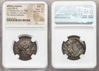 ATTICA. Athens. Ca. 440-404 BC. AR tetradrachm (25mm, 16.74 gm, 11h). NGC AU 5/5 - 2/5. Mid-mass coinage issue. Head of Athena right, wearing crested ...