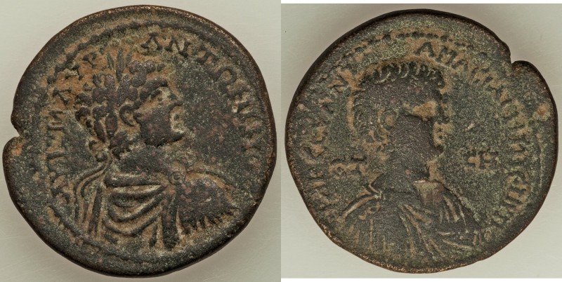 PONTUS. Amasia. Caracalla, as Augustus (AD 198-217), with Geta, as Caesar. AE te...