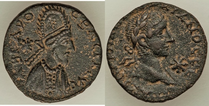 MESOPOTAMIA. Edessa. Gordian III (AD 238-244), with Abgar X Phraates. AE (23mm, ...