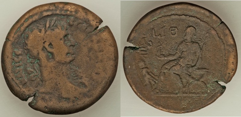 EGYPT. Alexandria. Trajan (AD 98-117). AE drachm (36mm, 26.26 gm, 2h). About VF....