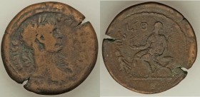 EGYPT. Alexandria. Trajan (AD 98-117). AE drachm (36mm, 26.26 gm, 2h). About VF. Dated Year 19 (AD 115/6). AVT TPAIAN CE-B GERM DAKIK, laureate bust r...