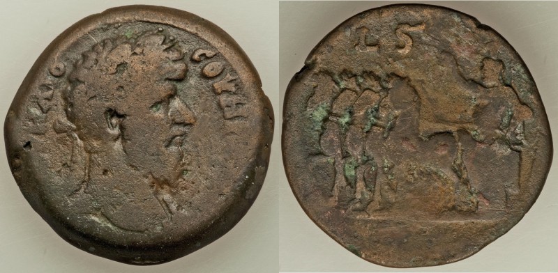 EGYPT. Alexandria. Lucius Verus (AD 161-169). AE drachm (32mm, 19.48 gm, 12h). F...