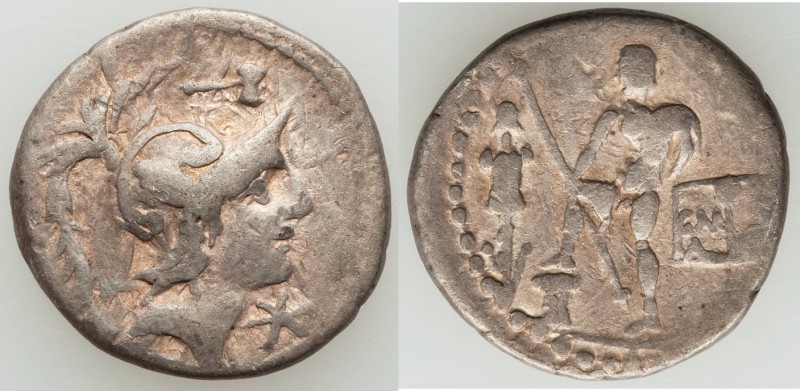 C. Malleolus, A. Albinus Sp.f., and L. Caecilius Metellus. (96 BC). AR denarius ...