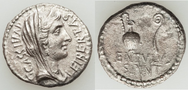 C. Cassius Longinus, Imperator and Assassin of Caesar (44-42 BC). AR denarius (1...