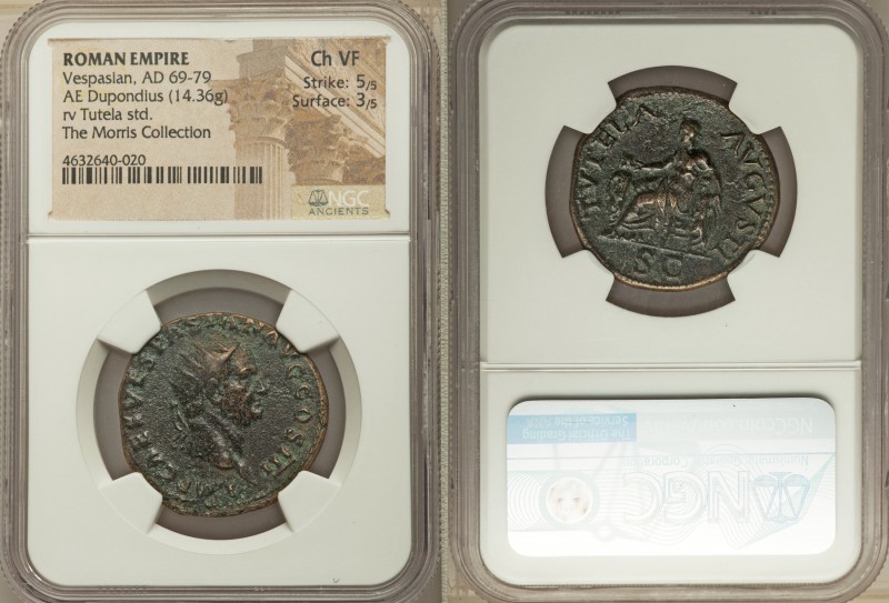 Vespasian (AD 69-79). AE dupondius (29mm, 14.36 gm, 6h). NGC Choice VF 5/5 - 3/5...