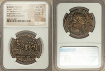 Trajan (AD 98-117). AE sestertius (33mm, 25.29 gm, 6h). NGC Choice VF 4/5 - 3/5, Fine Style. Rome, AD 115. IMP CAES NER TRAIANO OPTIMO AVG GER DAC P M...