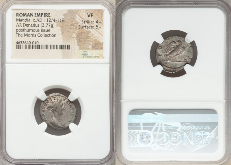 Diva Matidia (ca. AD 112/4-119). AR denarius (19mm, 2.77 gm, 6h). NGC VF 4/5 - 5...