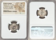 Hadrian (AD 117-138). AR denarius (19mm, 3.13 gm, 6h). NGC AU 4/5 - 3/5, Fine Style. Rome, AD 132-134. HADRIANVS-AVGVSTVS, bare head of Hadrian left, ...