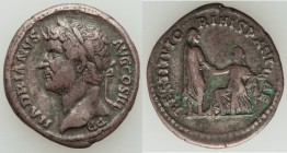 Hadrian (AD 117-138). AR denarius (18mm, 3.26 gm, 6h). About VF. Rome, AD 134-138. HADRIANVS AVG COS III P P, laureate head of Hadrian left / RESTITVT...