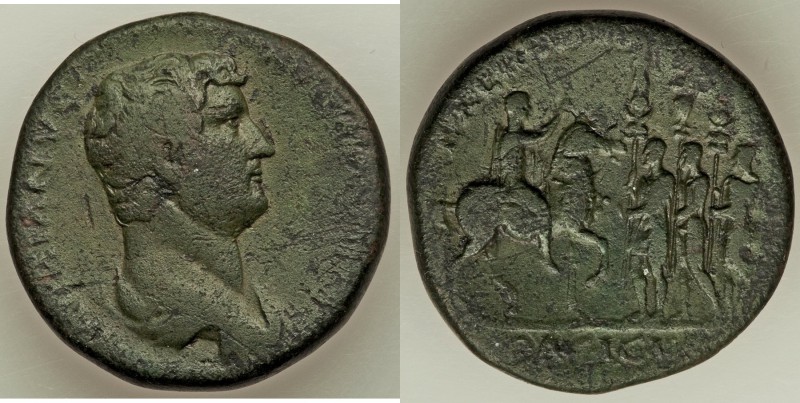 Hadrian (AD 117-138). AE sestertius (31mm, 22.64 gm, 6h). VF. Rome, AD 134-138. ...