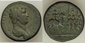 Hadrian (AD 117-138). AE sestertius (31mm, 22.64 gm, 6h). VF. Rome, AD 134-138. HADRIANVS AVG COS III P P, laureate and draped bust right / EXERCITVS,...
