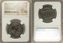 Diva Faustina Senior (AD 138-140/141). AE sestertius (31mm, 21.20 gm, 5h). NGC Choice Fine 4/5 - 2/5. Rome, after AD 141. DIVA•AVGVS-TA FAVSTINA, drap...