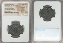 Diva Faustina Senior (AD 138-140/1). AE as (27mm, 8.46 gm, 5h). NGC Choice VF 5/5 - 4/5. Rome, AD 141-161. DIVA-FAVSTINA, draped bust of Diva Faustina...